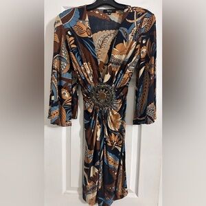 Print medallion dress